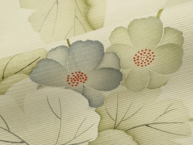 平和屋着物＊夏物　小紋　絽　手描き　草花文　正絹　逸品　CABK0884ou