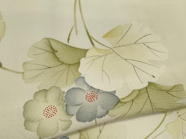 平和屋着物＊夏物　小紋　絽　手描き　草花文　正絹　逸品　CABK0884ou