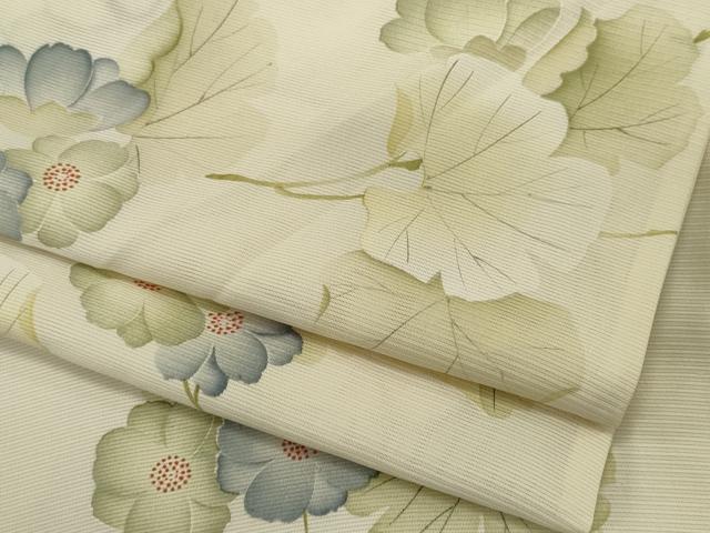 平和屋着物＊夏物　小紋　絽　手描き　草花文　正絹　逸品　CABK0884ou