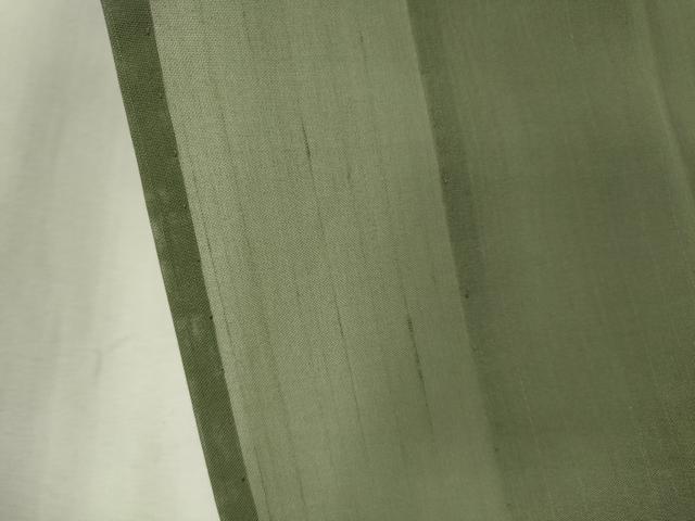 平和屋着物＊夏物　紗紬　柳茶色　正絹　逸品　CABK0885ou