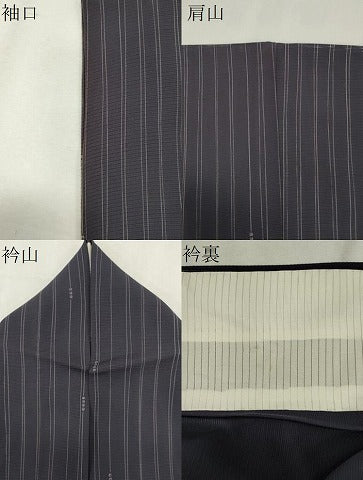 平和屋着物＊夏物　小紋　絽　縞　正絹　逸品　CABK0886ou