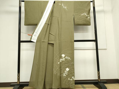 平和屋着物＊夏物　訪問着　絽　草花文　正絹　逸品　CABK0887ou