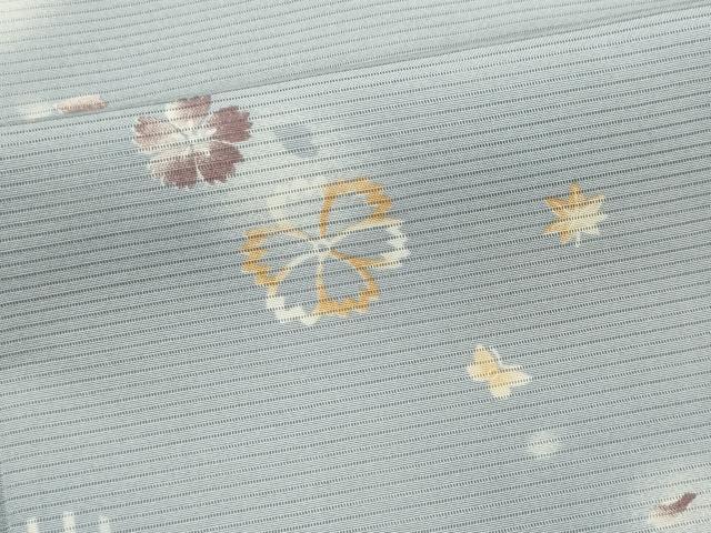 平和屋着物＊夏物　小紋　絽　花蝶文　蛍暈し　正絹　逸品　CABK0888ou