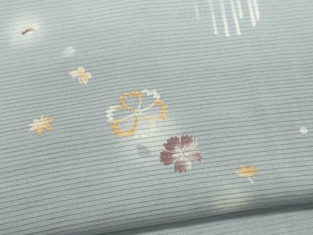平和屋着物＊夏物　小紋　絽　花蝶文　蛍暈し　正絹　逸品　CABK0888ou