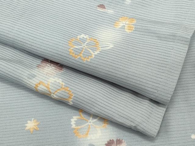 平和屋着物＊夏物　小紋　絽　花蝶文　蛍暈し　正絹　逸品　CABK0888ou