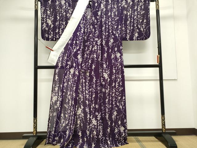 平和屋着物＊夏物　小紋　絽　草花文　正絹　逸品　CABK0890ou
