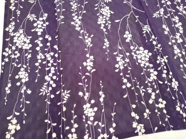 平和屋着物＊夏物　小紋　絽　草花文　正絹　逸品　CABK0890ou