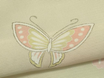 平和屋着物＊夏物　訪問着　絽　花蝶文　暈し染め　銀彩　正絹　逸品　CABK0892ou