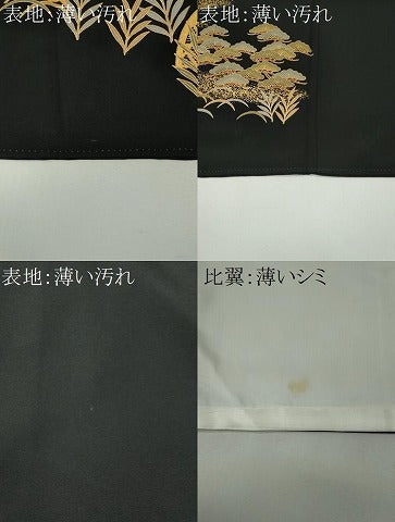 平和屋着物■豪華黒留袖　駒刺繍　御所車草花文　金彩　正絹　逸品　CABK0895ou
