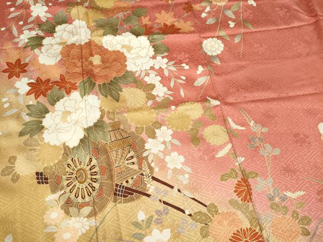 平和屋着物■豪華振袖　花車文　暈し染め　金彩　正絹　逸品　CABK0901ou