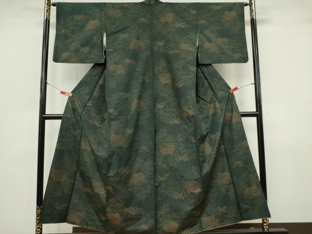 平和屋着物□本場大島紬 7マルキ 風景文 正絹 逸品 CABK0902ou
