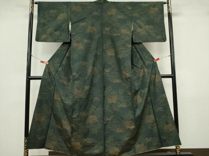 平和屋着物■本場大島紬　7マルキ　風景文　正絹　逸品　CABK0902ou