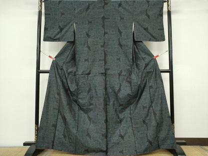 平和屋着物■本場大島紬　幾何学文　三越扱い　正絹　逸品　CABK0903ou