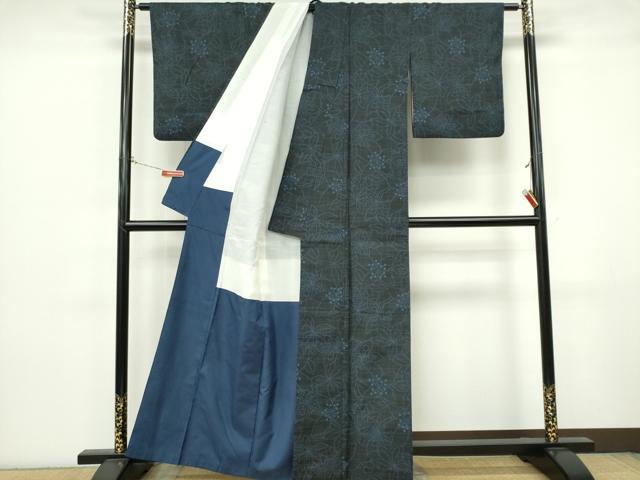 平和屋着物■上質な紬　花尽くし　正絹　逸品　CABK0904ou