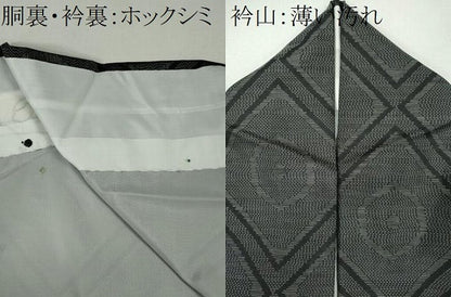 平和屋着物■本場大島紬　格子柄　正絹　逸品　CABK0905ou