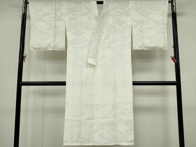 平和屋着物■長襦袢　雲取り吉祥花地紋　さが美扱い　正絹　逸品　CABK0911ou