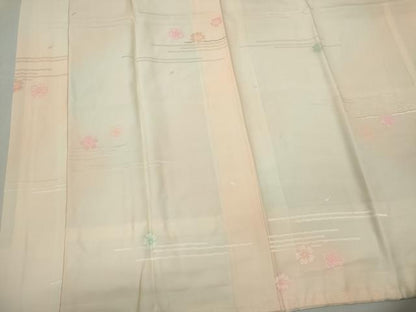 平和屋着物■長襦袢　袷　舞桜地紋　暈し染め　正絹　逸品　CABK0913ou
