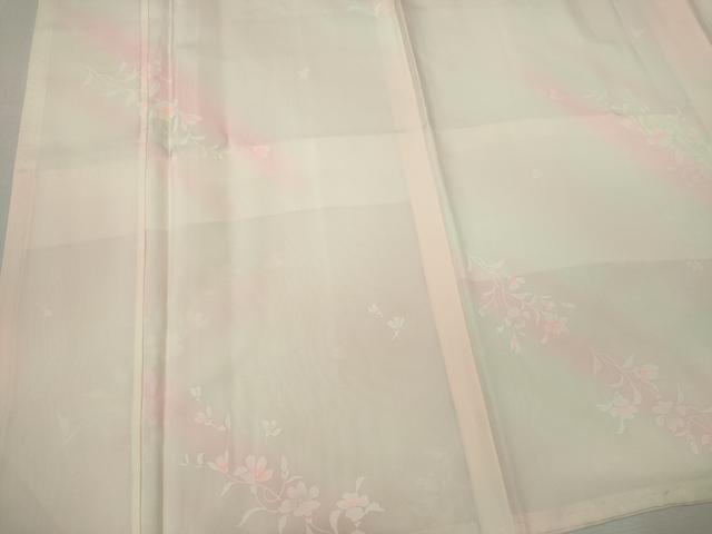 平和屋着物■長襦袢　袷　枝花文　正絹　逸品　CABK0914ou