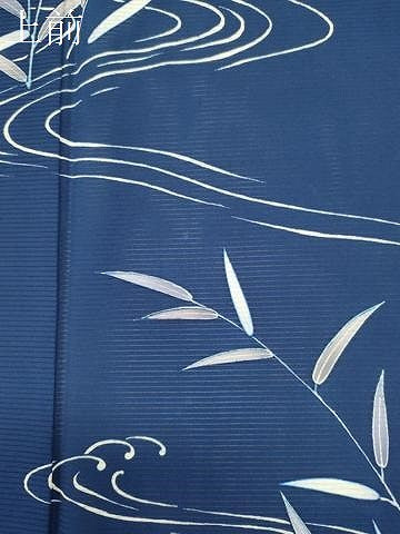 平和屋着物＊夏物　訪問着　絽　流水笹の葉文　正絹　逸品　CABK0922ou