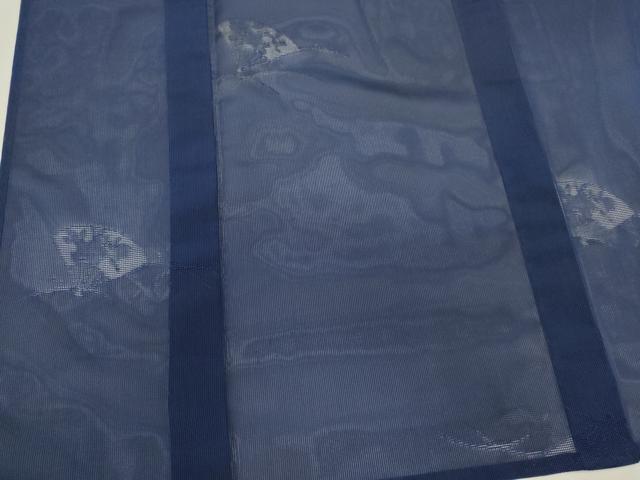 平和屋着物＊夏物　色無地　縦絽　扇面花紋紗　深縹色　やまと誂製　正絹　逸品　未使用　CABK0924ou