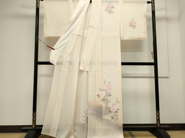 平和屋着物＊夏物　訪問着　絽　草花文　暈し染め　正絹　逸品　CABK0926ou