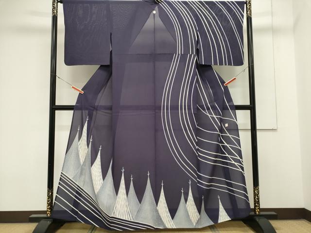 平和屋着物＊夏物　日本工芸会正会員　京友禅作家　清水光美　訪問着　絽　風景文　正絹　逸品　CABK0929ou