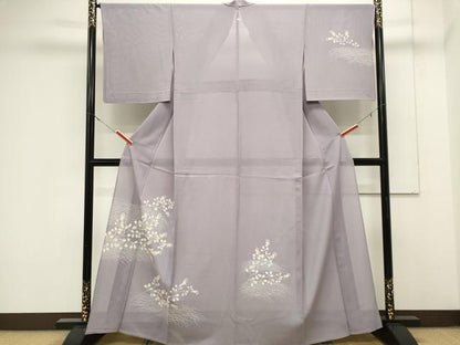 平和屋着物＊夏物　訪問着　絽　芝草枝花文　正絹　逸品　CABK0932ou