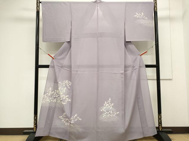 平和屋着物＊夏物　訪問着　絽　芝草枝花文　正絹　逸品　CABK0932ou