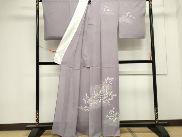 平和屋着物＊夏物　訪問着　絽　芝草枝花文　正絹　逸品　CABK0932ou