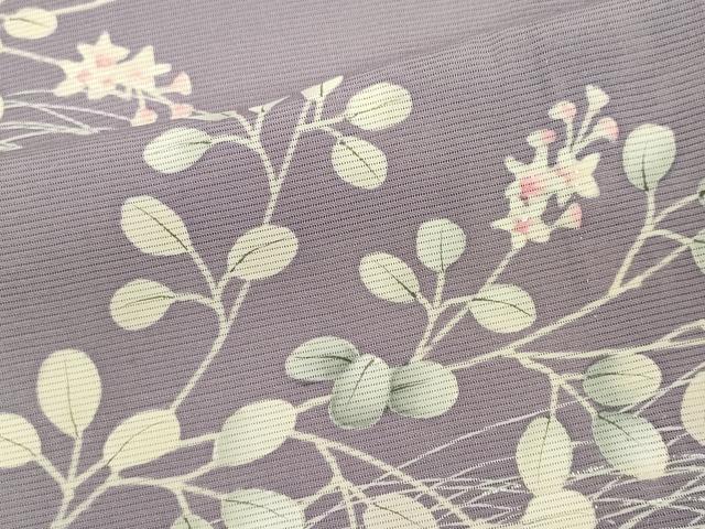 平和屋着物＊夏物　訪問着　絽　芝草枝花文　正絹　逸品　CABK0932ou