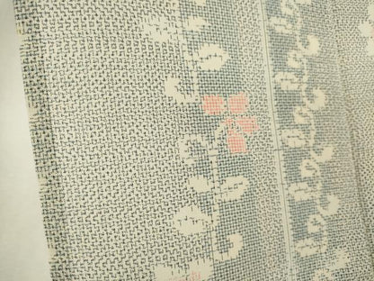 平和屋着物＊夏物　紗紬　花唐草間道　正絹　逸品　CABK0934ou