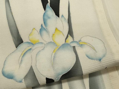 平和屋着物＊夏物　訪問着　絽　駒刺繍　草花文　正絹　逸品　CABK0935ou
