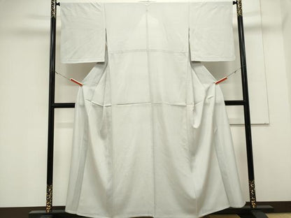 平和屋着物＊夏物　色無地　絽　絹鼠色　正絹　逸品　CABK0936ou
