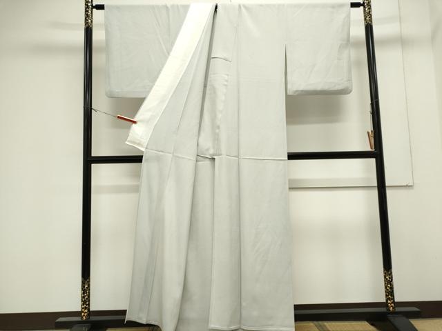 平和屋着物＊夏物　色無地　絽　絹鼠色　正絹　逸品　CABK0936ou