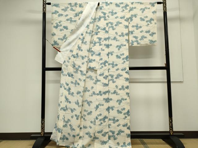 平和屋着物＊夏物　小紋　絽　楓文　正絹　逸品　CABK0944ou