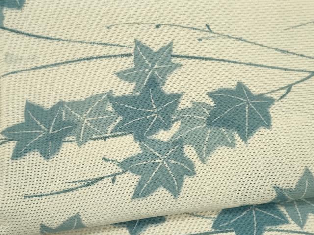 平和屋着物＊夏物　小紋　絽　楓文　正絹　逸品　CABK0944ou