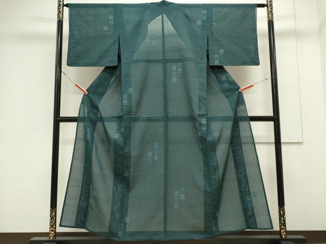 平和屋着物＊夏物　紗紬　草花文　正絹　逸品　CABK0946ou