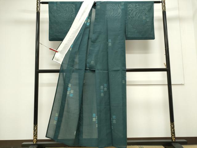 平和屋着物＊夏物　紗紬　草花文　正絹　逸品　CABK0946ou