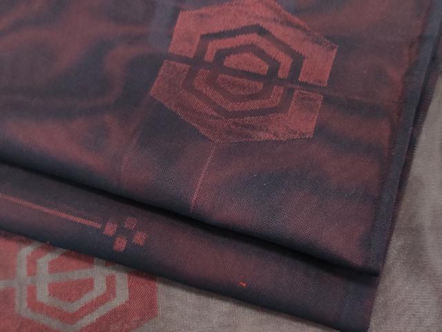 平和屋着物＊夏物　小紋　紗　幾何学文　正絹　逸品　CABK0947ou