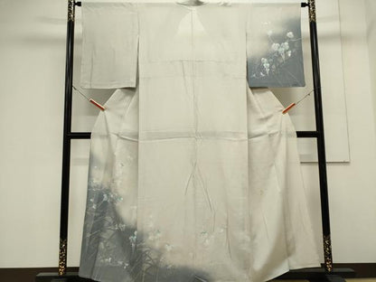 平和屋着物＊夏物　訪問着　絽　葡萄蔦の葉文　シルエット　暈し染め　正絹　逸品　CABK0950ou