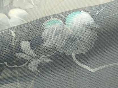 平和屋着物＊夏物　訪問着　絽　葡萄蔦の葉文　シルエット　暈し染め　正絹　逸品　CABK0950ou