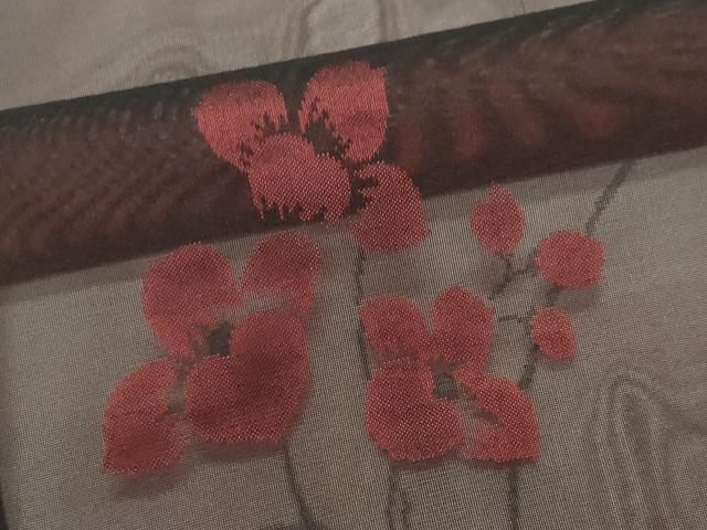 平和屋着物＊夏物　小紋　紗　草花文　正絹　逸品　未使用　CABK0955ou