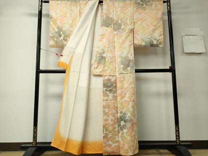 平和屋着物■上質な小紋　草花文　暈し染め　正絹　逸品　CABK0961ou