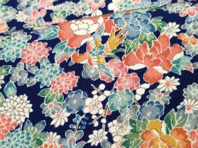 平和屋着物■上質な小紋　花鳥文　正絹　逸品　CABK0963ou
