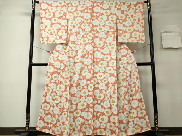 平和屋着物■上質な小紋　枝花文　正絹　逸品　CABK0968ou