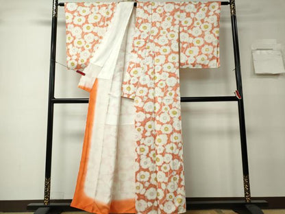 平和屋着物■上質な小紋　枝花文　正絹　逸品　CABK0968ou