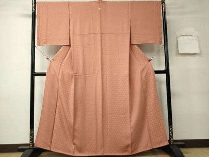 平和屋着物■上質な色無地　花地紋　宍色　正絹　逸品　CABK0971ou