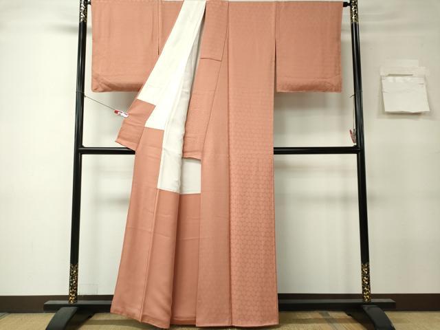 平和屋着物■上質な色無地　花地紋　宍色　正絹　逸品　CABK0971ou