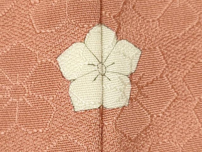 平和屋着物■上質な色無地　花地紋　宍色　正絹　逸品　CABK0971ou