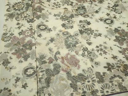 平和屋着物■上質な小紋　草花文　金糸　正絹　逸品　CABK0972ou